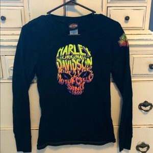 Harley Davidson glow in the dark skull shirt small